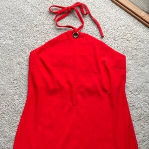 Boston Proper Halter Red Sheath Dress